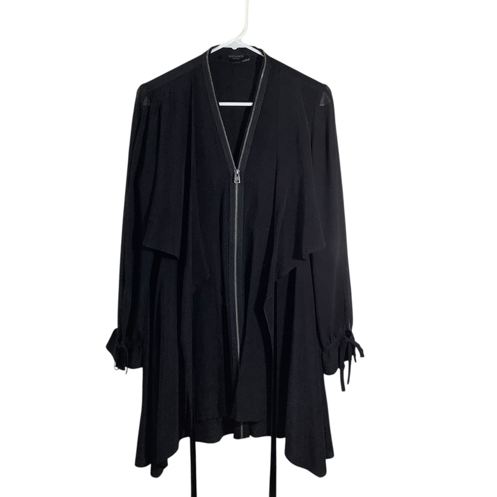 All Saints Black Silk Mini Dress